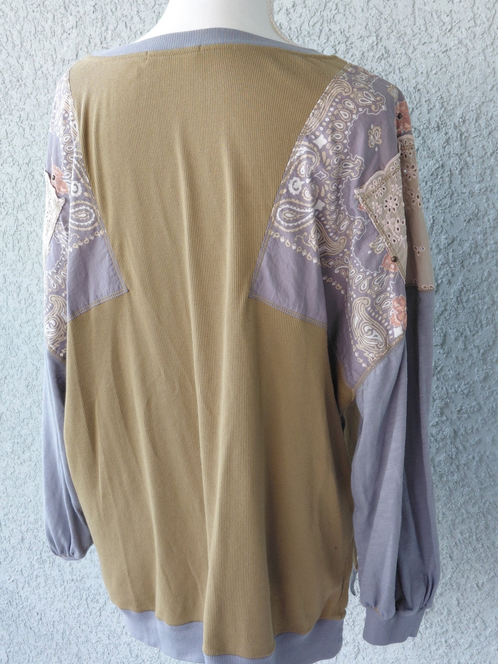 Free People Feelin It Embroidered Top Paisley Patchwork - Picture 7 of 10